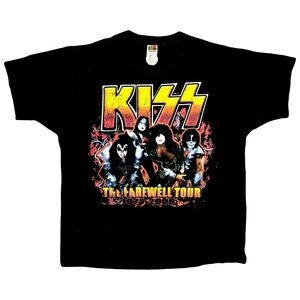 Vintage Kiss Farewell Tour XL T-shirt Paul Stanley Gene Simmons Ace Frehley Y2K